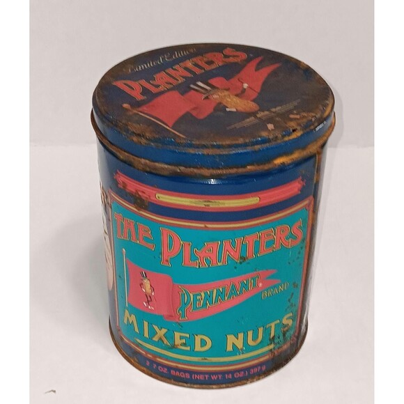 Vintage Limited Edition Mr. Peanut Advertising Tin Distressed Rusty Patina - Picture 1 of 6
